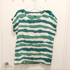Rachel Rose hand-painted silk tee EUC
